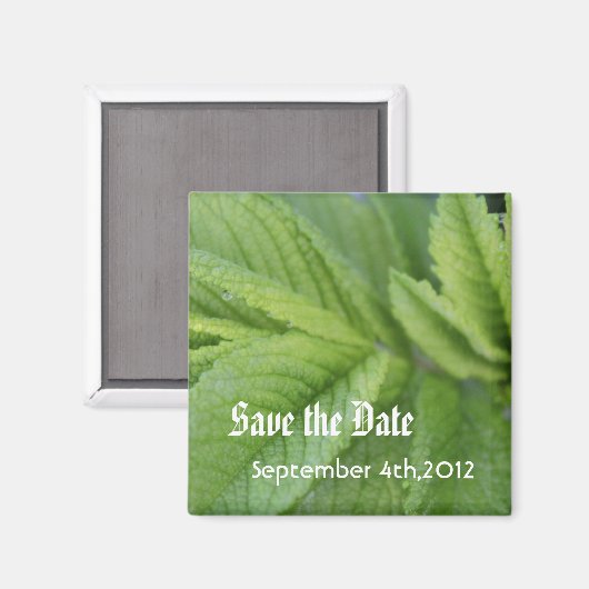 Sla de datum op, groene bladeren magneet (Voorkant / Achterkant)