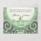 Sla de datum op - Groene Cala Lily Aankondigingskaart (Achterkant)