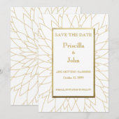 Sla de datum op, grote gatsby, dahlia geometrisch save the date (Voorkant / Achterkant)