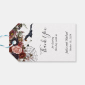 Sla de datum op Halloween-herfsttrouw watercolor Cadeaulabel (Achterkant Horizontaal)