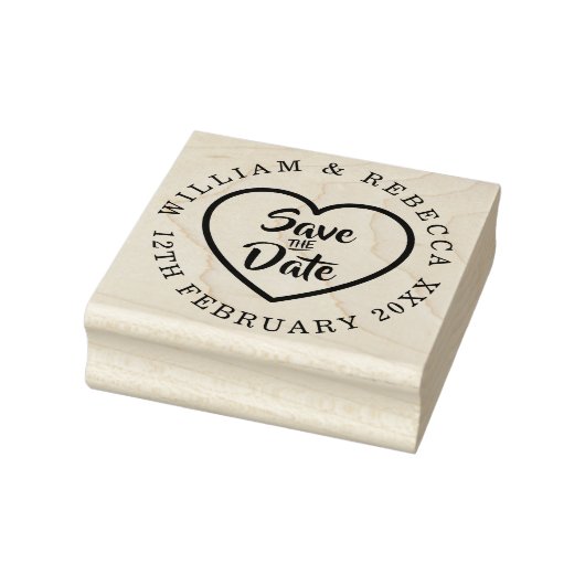 Sla de datum op handgeschreven hart cirkelvormig rubberstempel (Stempel)