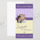 Sla de datum op Hartjes & Krullen Trouwfotokaart Save The Date (Voorkant / Achterkant)