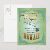 Sla de datum op - Hawaii kaart met mooie vogels (Voorkant / Achterkant)