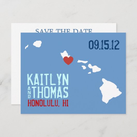Sla de datum op -  - Hawaii Save The Date (Voorkant / Achterkant)