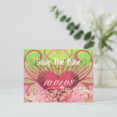 Sla de datum op - Hearts & Swirls Aankondigingskaart (Staand voorkant)