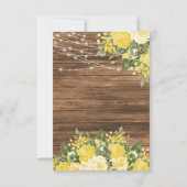 Sla de datum op Hout, lantaarns en gele bloem Save The Date (Achterkant)