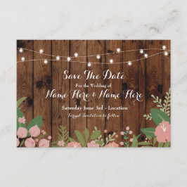 Sla de datum op Hout Rustieke Bloemverlichting Uit Save The Date
