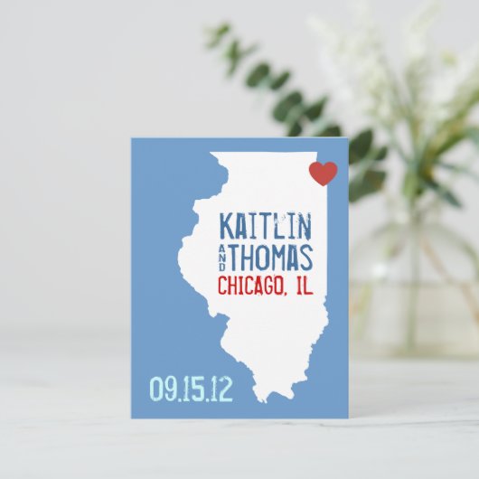 Sla de datum op - - Illinois Save The Date (Staand voorkant)