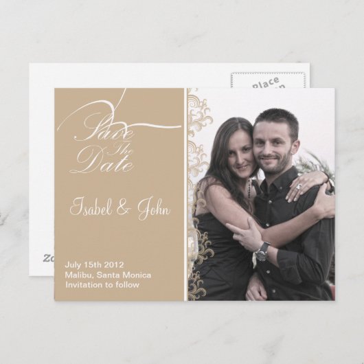 Sla de datum op in Beije lijst Aankondigingskaart (Voorkant / Achterkant)