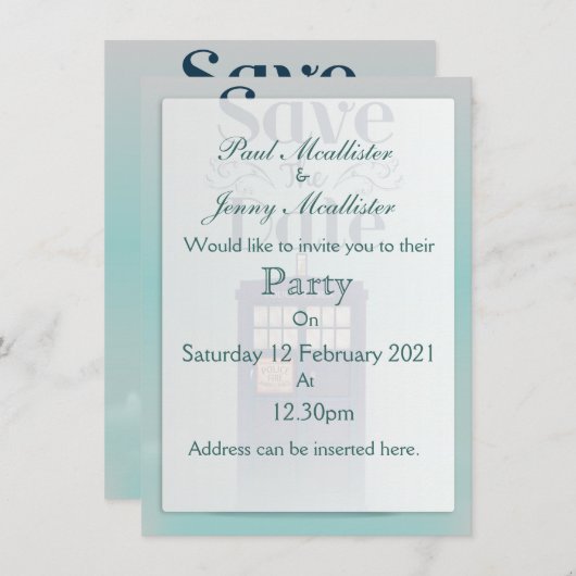 Sla de datum op in de Britse politiedoos Kaart (Voorkant / Achterkant)