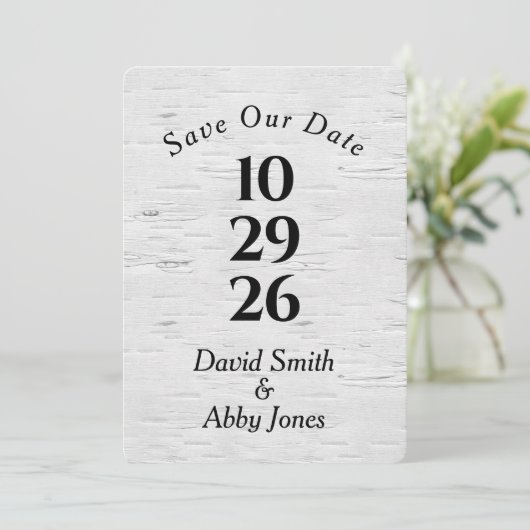 Sla de datum op in de vogelboom save the date (Staand voorkant)