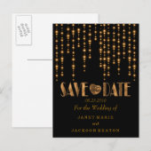 Sla de datum op in een Golden Light en Black Aankondigingskaart (Voorkant / Achterkant)