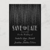 Sla de datum op in een Silver Light Shower en Blac Aankondigingskaart (Voorkant)