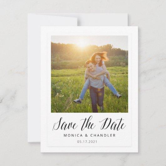 Sla de Datum Op in Instant Foto Stijl Save The Date (Voorkant)