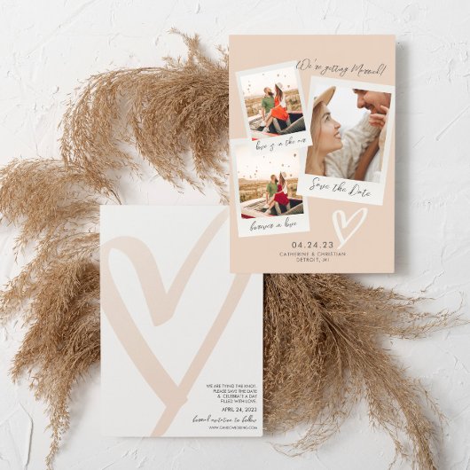 Sla de datum op in instant fotostijl save the date