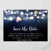 Sla de datum op in lichte letters folie uitnodiging (Voorkant)