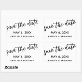 Sla de datum op in moderne handschrifttypografie rechthoekige sticker (Vel)