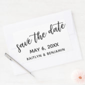 Sla de datum op in moderne handschrifttypografie rechthoekige sticker (Envelop)