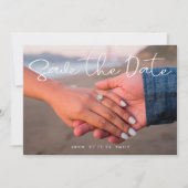 Sla de datum op in wit handschrift 2 Foto Aankondiging (Voorkant)