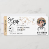 Sla de datum op Instapkaart Eenvoudige Wereldkaart Kaart (Voorkant)