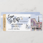 Sla de datum op Instapkaart Huwelijksuitnodiging P Kaart (Voorkant / Achterkant)