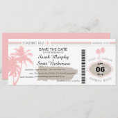 Sla de datum op Instapkaart naar Puerto Rico Save The Date (Voorkant / Achterkant)