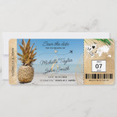 Sla de datum op Instapkaart Wereldkaart Ananas In Kaart (Voorkant)