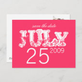 Sla de datum op - juli aankondigingskaart (Voorkant / Achterkant)