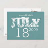 Sla de datum op - juli - Gepersonaliseerd Aankondigingskaart (Voorkant / Achterkant)
