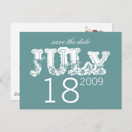 Sla de datum op - juli - Gepersonaliseerd Aankondigingskaart (Voorkant / Achterkant)