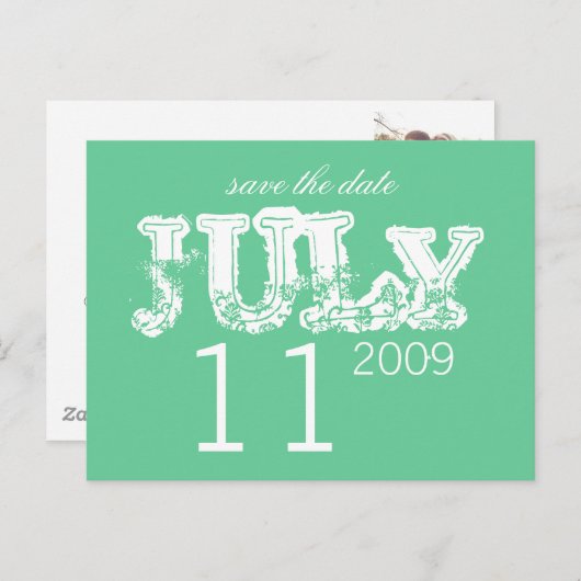 Sla de datum op - juli - Gepersonaliseerd Aankondigingskaart (Voorkant / Achterkant)