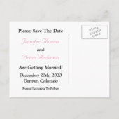 Sla de datum op Jumbo Snowflake (roze / wit) Aankondigingskaart (Achterkant)