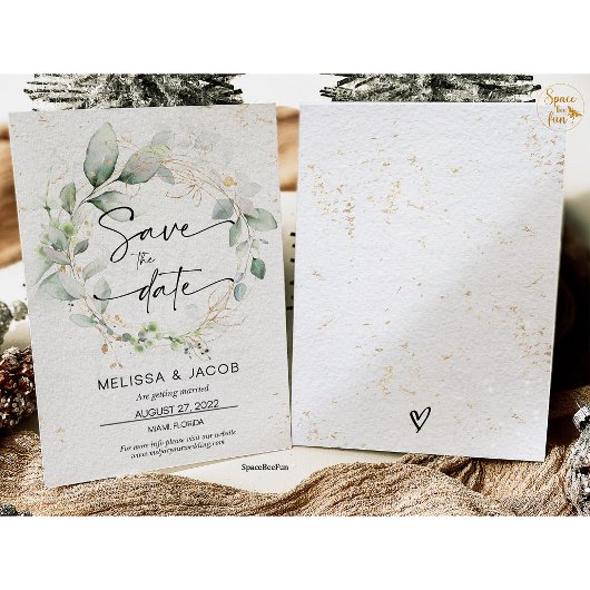 Sla de datum op kaart Trouwbloemen Minimalistisch