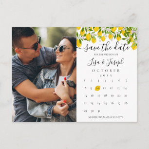 Sla de datum op Kalender Citroenbloesem Foto Briefkaart