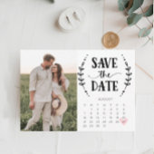 Sla de datum op kalenderkaart rustieke country save the date