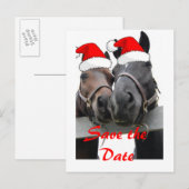 Sla de datum op/Kerstpaarden Aankondigingskaart (Voorkant / Achterkant)