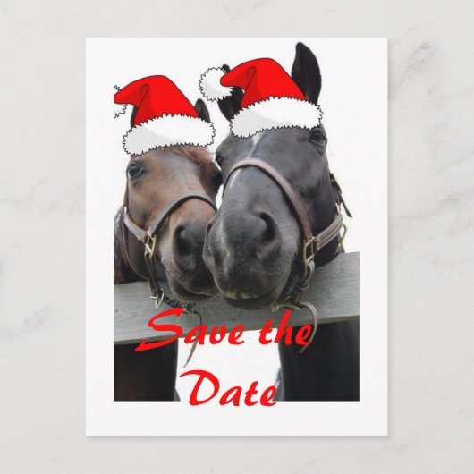 Sla de datum op/Kerstpaarden Aankondigingskaart (Voorkant)