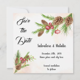 Sla de datum op Kerstuitnodiging Kaart