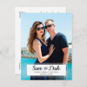 Sla de datum op Knip tekst uit Verticale foto Aankondigingskaart (Voorkant / Achterkant)