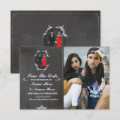 Sla de datum op Krijt Schedels Foto Kaart Gothic (Voorkant / Achterkant)