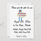 Sla de datum op Las Vegas Huwelijksaankondiging Save The Date (Achterkant)