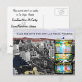 Sla de datum op Las Vegas Slot Machine Aankondigingskaart (Voorkant / Achterkant)