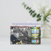 Sla de datum op Las Vegas Slot Machine Aankondigingskaart (Staand voorkant)