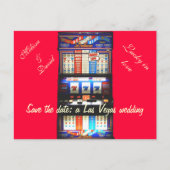 Sla de datum op Las Vegas Wedding Slot Machine Red Aankondigingskaart (Voorkant)