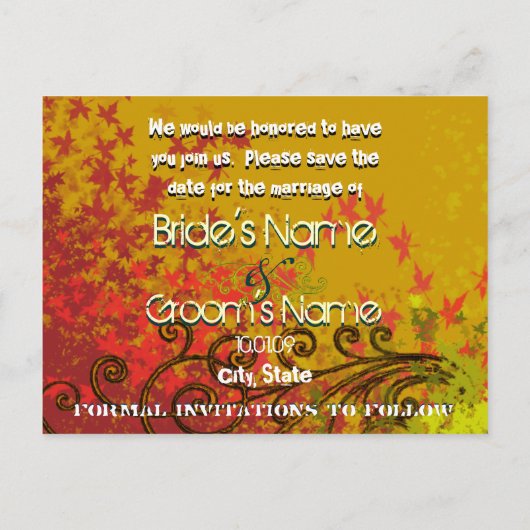 Sla de datum op - Limoen bladzijden - Aankondigingskaart (Achterkant)