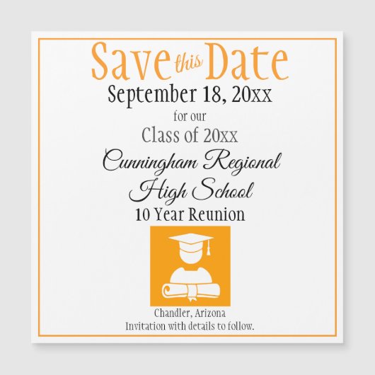 Sla de datum op Magnetkaart voor middelbare school (Voorkant)