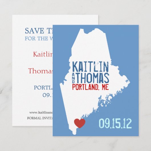 Sla de datum op - - Maine Save The Date (Voorkant / Achterkant)