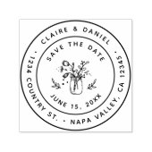 Sla de datum op Mason Jar Retouradres Zelfklevend Zelfinktende Stempel (Design)