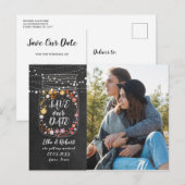 Sla de datum op Mason Jar Slingers Boho Foto Briefkaart (Voorkant / Achterkant)
