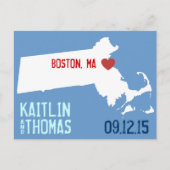 Sla de datum op - - Massachusetts Aankondigingskaart (Voorkant)